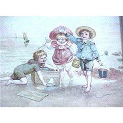 Watercolor of children Alice Kerr Hirschberg #2208260