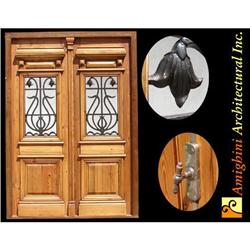 Antique, Double entry door with wrought iron, #2208277
