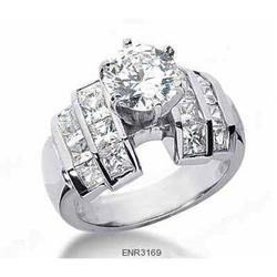 White Gold DIAMOND ENGAGEMENT RING 3.60 cts! #2208305