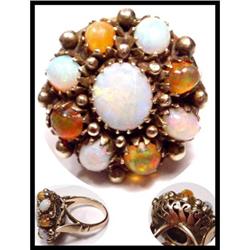 Vintage DECO 14kt OPAL European BIG RING #2208309