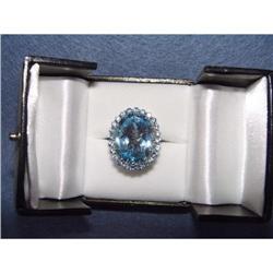 Estate Hallmarked 20ct Blue Topaz Gold Ring #2208318