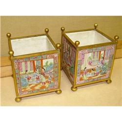 Rare Ormolu Chinese Export Famille Rose Planter#2208454