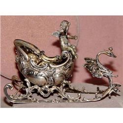 18c French Rococo Silver Angel Swan Sled Salt #2208457