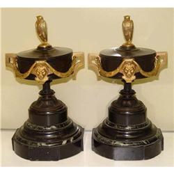 pr French Empire Gilt Bronze Urns Lion Owl Vase#2208468