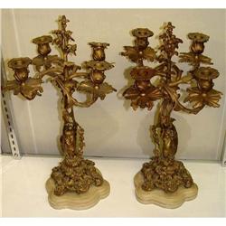 Nice 19c French Dore Bronze Cherub Candelabra #2208470