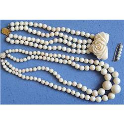 14Kt Gold coral Necklace Bracelet Brooch 14k #2208483