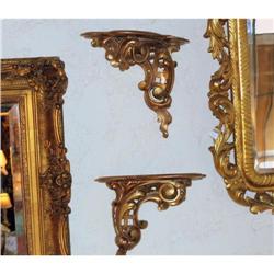 PAIR  small antique gilt carved wood  stand  #2208492