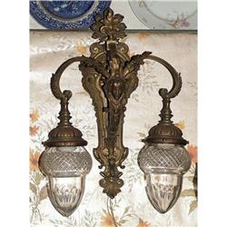 French Empire bronze sconce Baccarat Shades #2208499