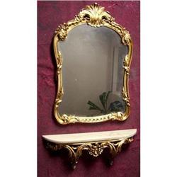 French Console table marble top and mirror  #2208501