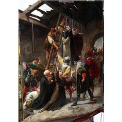 Antique Italian oil painting signed religious  #2208520