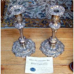 Pair of antique Old Sheffield  candlesticks  #2208524