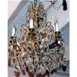 French 6 lights crystal  bronze chandelier  #2208525