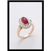 Image 1 : RUBY AND DIAMOND RING IN YELLOW GOLD. #2220634