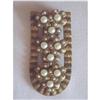 Victorian Brass &  Pearl Beaded Dress Clip #2230406