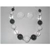 Black & White Lucite Bead Necklace & Earrings  #2230434