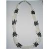 12 Strand Black/ White Glass Seed Bead Torsade #2230460