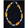 Yellow &  White Moonglow Lucite Necklace Choker#2230464