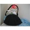 Art Deco Black Silk Crepe Handbag Rhinestones  #2230498