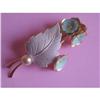 Image 1 : Flower Spray Brooch, Painted Pastels & Goldtone#2230607