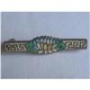 Image 1 : Tiny Victorian Enamel Guilloche Bar Pin, Water #2230611