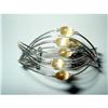Image 1 : Cuff Bangle Wire and Moonglow Lucite Beads #2230626