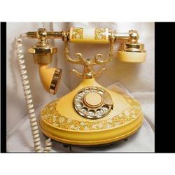 French YELLOW Fancy PHONE high cradle Telephone#2232163