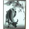 Image 1 : Asian Painting on Silk, Flute Player on Buffalo#2232597