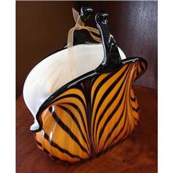 ITALIAN ART DECO STYLE GLASS  PURSE VASE #2233150