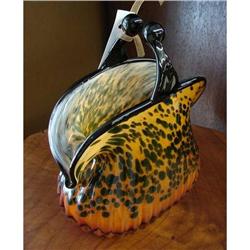 ITALIAN ART DECO STYLE GLASS  PURSE VASE #2233151