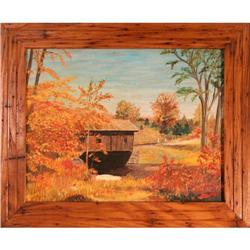 Covered Bridge fall landscape Canada Brooks #2176696