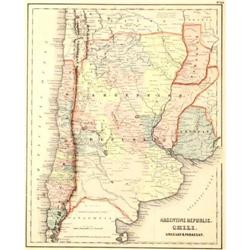 Antique Map Argentina Chile Uruguay Colton 1855#2176708