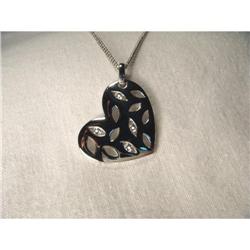 14K WG Gold Diamond Heart Filigree Pendant #2177259