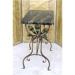 French iron & marble Art Deco table #2177336