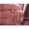 Image 1 : 14k Diamond Tourmaline Dangle Earrings #2177412