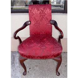 old 19c Mahogany Queen Ann Armchair Side Chair #2177580