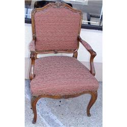 French Louis XVI Style Walnut Armchair Chair  #2177585