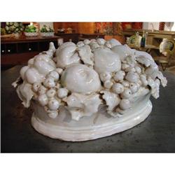 Glazed White Ceramic Fruit Bowl #2177654