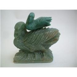 JADE BOTTLE , DUCK WITH BABY DUCK AS CAP .  #2190280