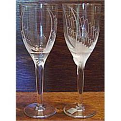 2 Elegant LALIQUE Angel Wine Glasses #2190299