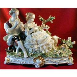 DRESDEN Lace SHEPHERDS Figurine UnterWeissBach #2190380
