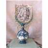 Image 1 : Handpainted waterlily & butterfly lamp #2190630