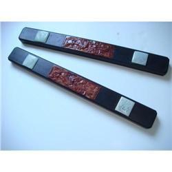 chinese carved jade & hard wood scroll weights #2190741