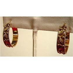 Pair of  Antique 18K Gold Hoop Earrings #2190860