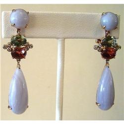 Pair of  Lavender Jade & Diamond  Earrings #2190871