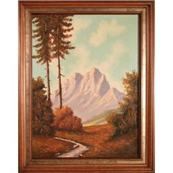 Mountain Landscape, Original Oil by Hotch #2206673