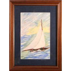 Sailing, Original Watercolor by Pettibone #2206674
