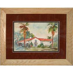Tropical Ranch Pasadena watercolor Klemmer #2206676