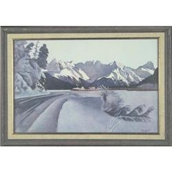 Winter Landscape watercolor signed Smith #2206677