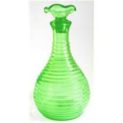 Hocking Green Depression Glass Ribbed Decanter #2206954