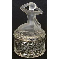 Art Deco Glass Female Figural Powder Jar  #2206993